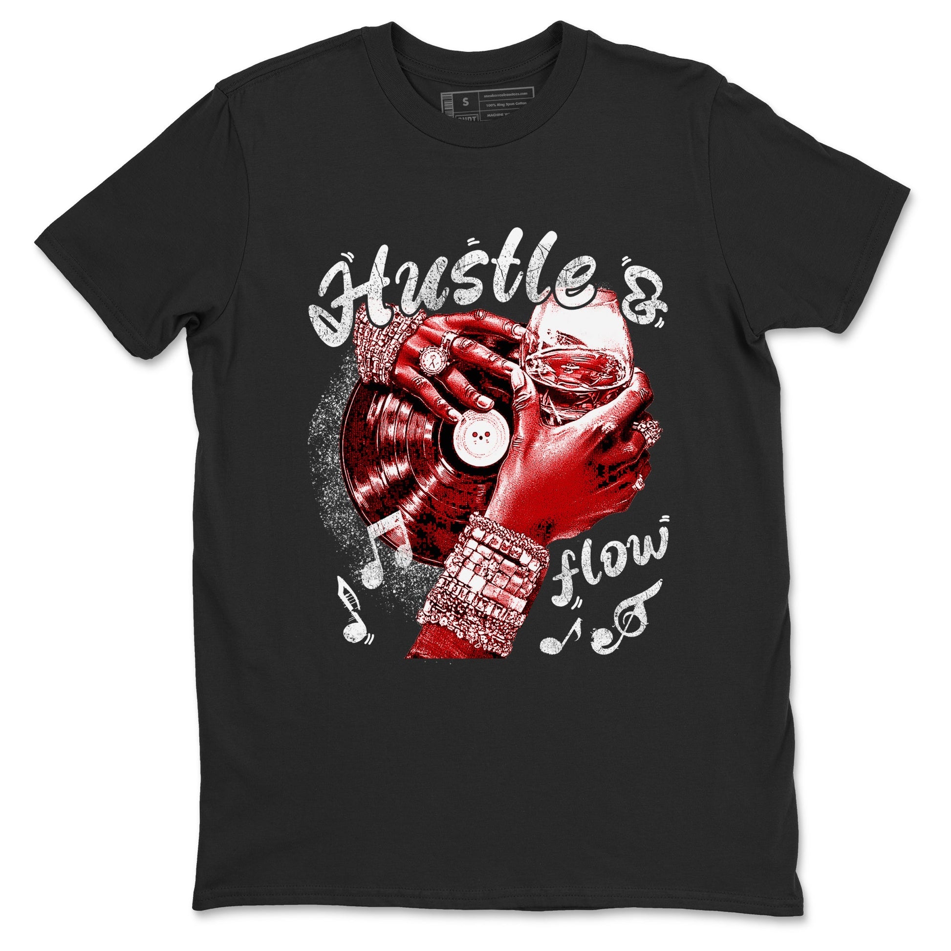 Hustle and Flow sneaker match t-shirt styled to complete your fit with the Air Force 1 University Red sneakers, shown in Black 2.