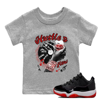11s Bred shirts to match jordans Hustle and Flow sneaker match tees Air Jordan 11 Retro Bred match shoes to clothes SNRT Sneaker Tees Youth Baby Heather Grey 1 tee