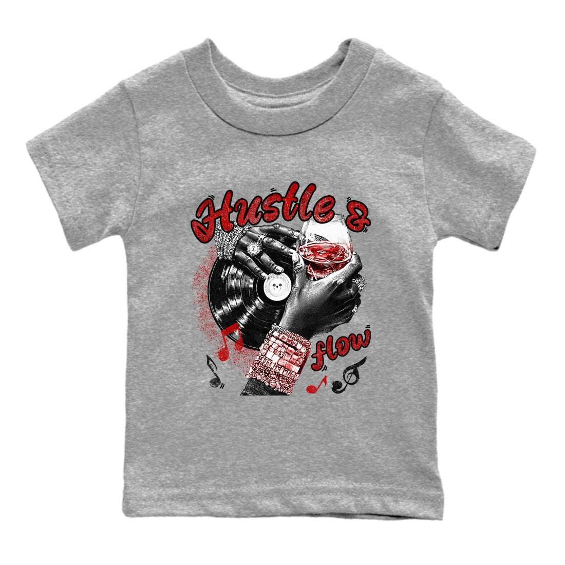 11s Bred shirts to match jordans Hustle and Flow sneaker match tees Air Jordan 11 Retro Bred match shoes to clothes SNRT Sneaker Tees Youth Baby Heather Grey 2 tee