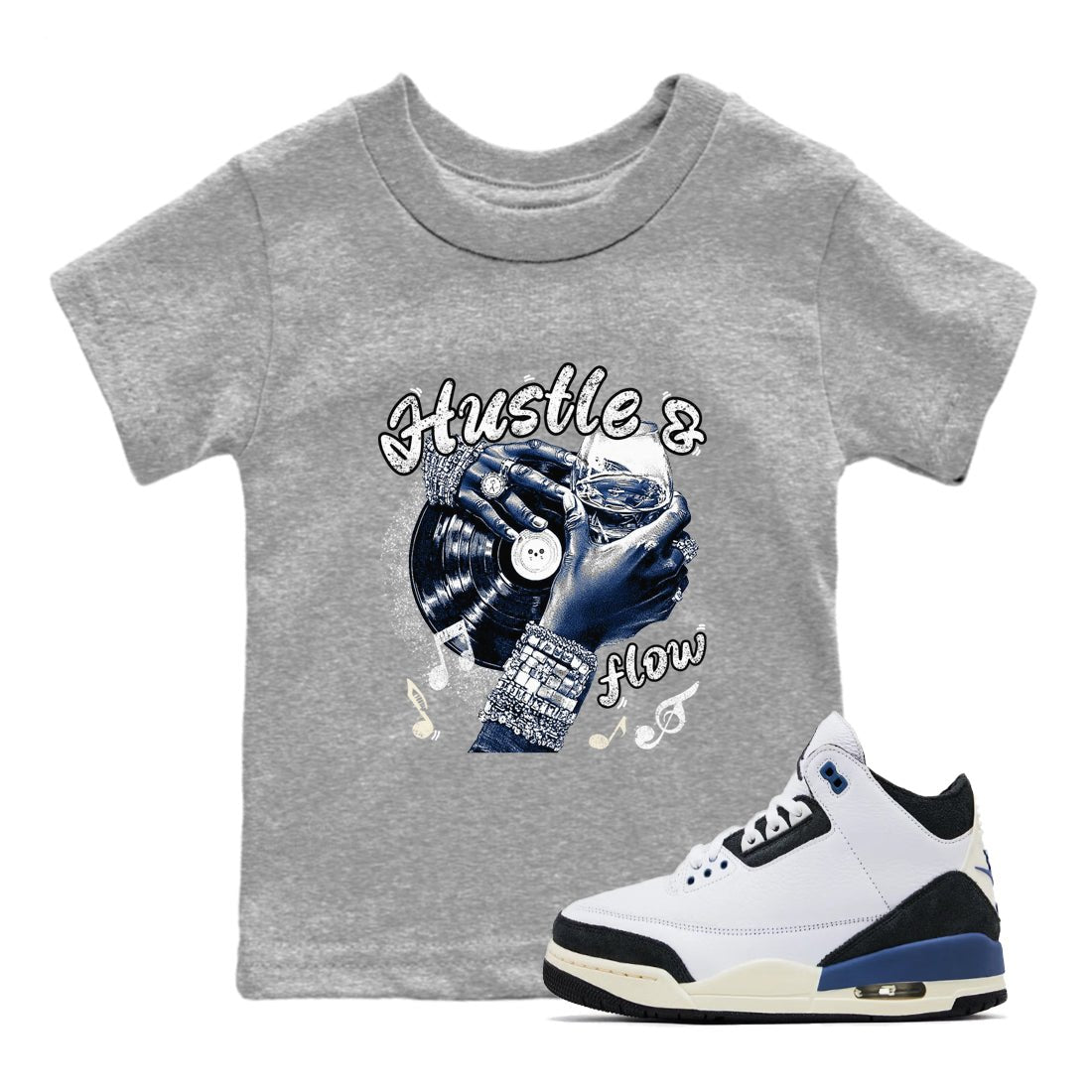 3s For The Love to match jordans Hustle and Flow sneaker match tees A Ma Maniere For The Love match shoes to clothes SNRT Sneaker Tees Youth Baby Heather Grey 1 tee