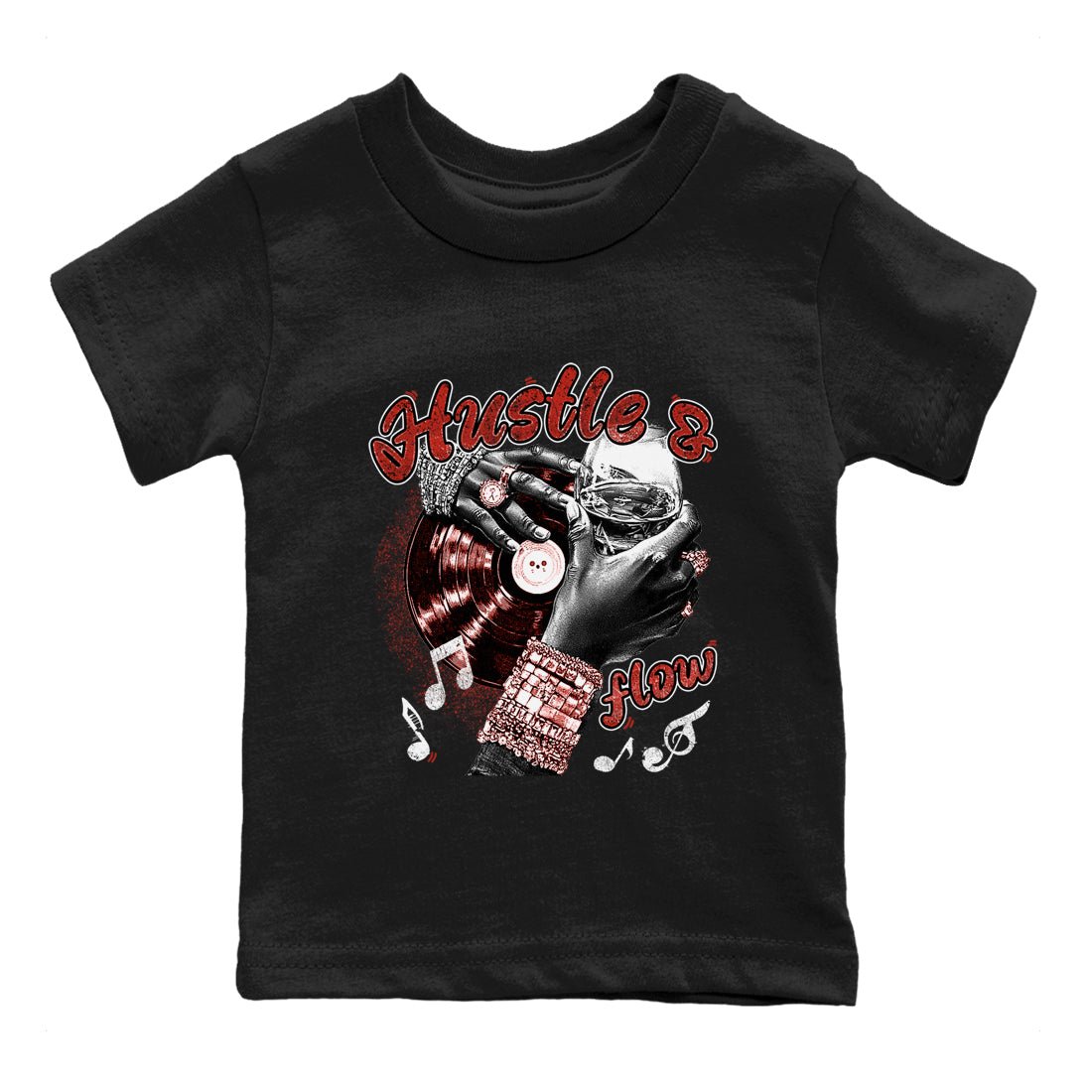 4s Brick By Brick best t shirts to wear with jordans Hustle and Flow sneaker match tees Nigel Sylvester x Air Jordan 4 Brick by Brick match shoes to clothes SNRT Sneaker Tees Youth Baby Black 2 tee