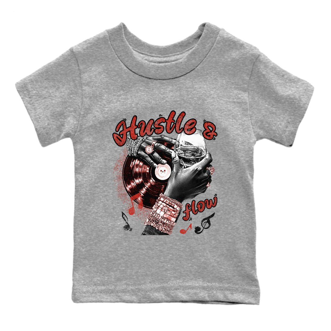 4s Brick By Brick best t shirts to wear with jordans Hustle and Flow sneaker match tees Nigel Sylvester x Air Jordan 4 Brick by Brick match shoes to clothes SNRT Sneaker Tees Youth Baby Heather Grey 2 tee