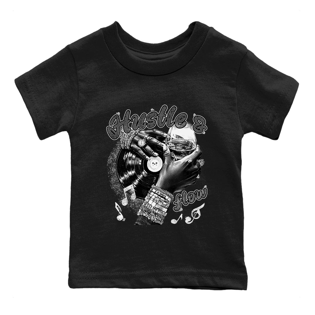 9s Cool Grey best t shirts to wear with jordans Hustle and Flow sneaker match tees Air Jordan 9 Retro Cool Grey match shoes to clothes SNRT Sneaker Tees Youth Baby Black 2 tee
