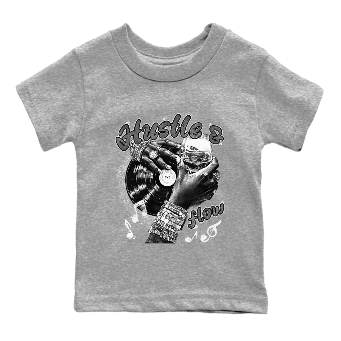 9s Cool Grey best t shirts to wear with jordans Hustle and Flow sneaker match tees Air Jordan 9 Retro Cool Grey match shoes to clothes SNRT Sneaker Tees Youth Baby Heather Grey 2 tee