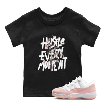 11s Legend Pink shirts to match jordans Hustle Every Moment sneaker match tees Air Jordan 11 WMNS Legend Pink SNRT Sneaker Tees streetwear brand Baby and Youth Black 1 cotton tee