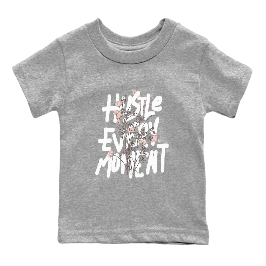 11s Legend Pink shirts to match jordans Hustle Every Moment sneaker match tees Air Jordan 11 WMNS Legend Pink SNRT Sneaker Tees streetwear brand Baby and Youth Heather Grey 2 cotton tee