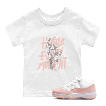 11s Legend Pink shirts to match jordans Hustle Every Moment sneaker match tees Air Jordan 11 WMNS Legend Pink SNRT Sneaker Tees streetwear brand Baby and Youth White 1 cotton tee