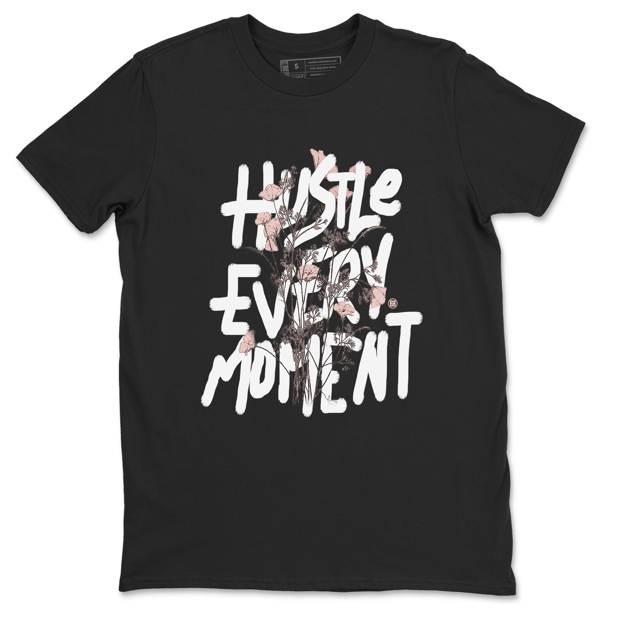 11s Legend Pink shirts to match jordans Hustle Every Moment sneaker match tees Air Jordan 11 WMNS Legend Pink SNRT Sneaker Tees streetwear brand Black 2 unisex cotton tee