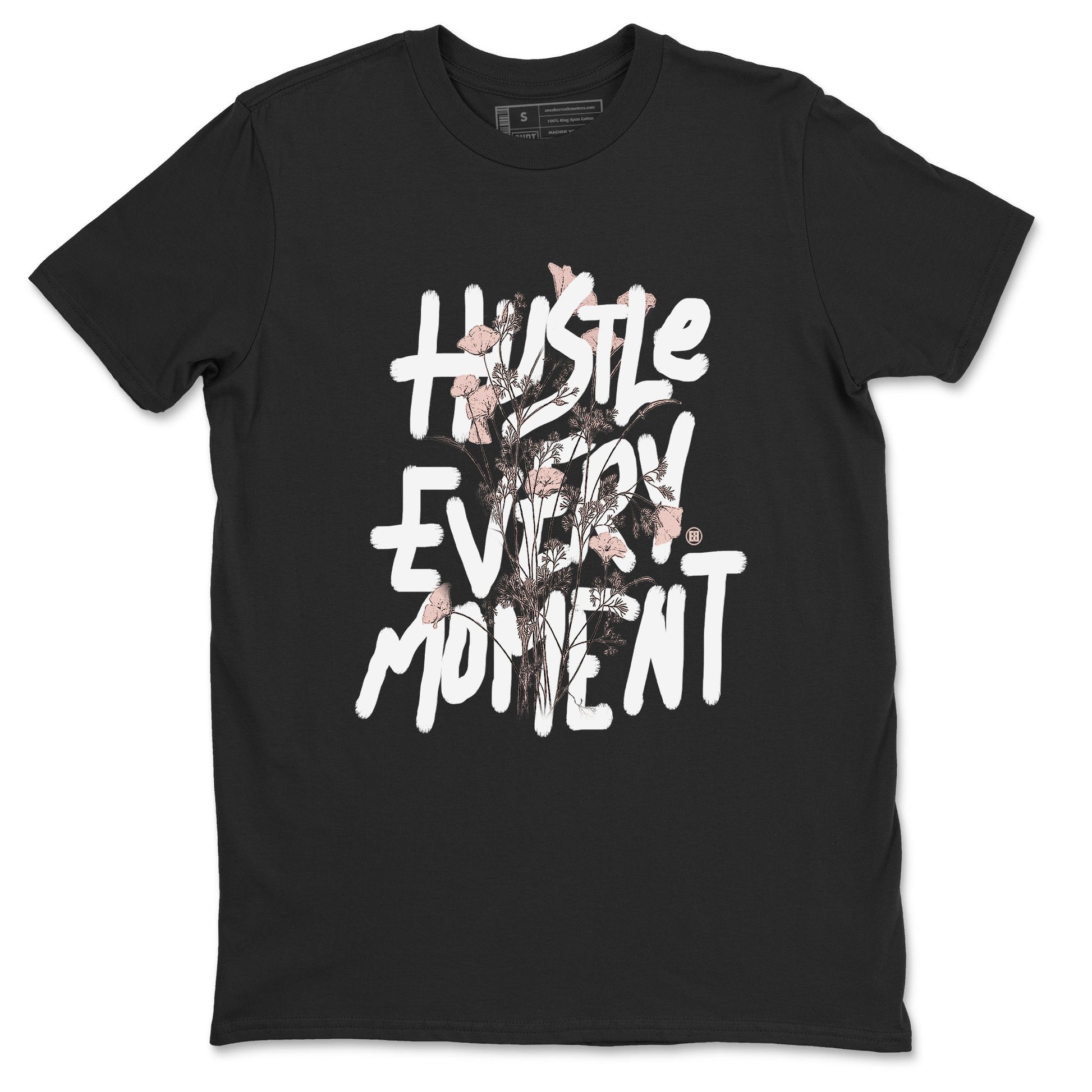 11s Legend Pink shirts to match jordans Hustle Every Moment sneaker match tees Air Jordan 11 WMNS Legend Pink SNRT Sneaker Tees streetwear brand Black 2 unisex cotton tee