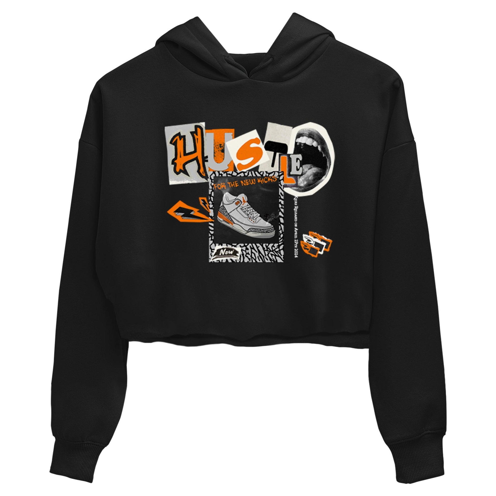 3s Georgia Peach shirt to match jordans Hustle For The New Kicks sneaker tees Air Jordan 3 Georgia Peach SNRT Sneaker Release Tees Black 2 crop length shirt