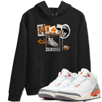 3s Georgia Peach shirt to match jordans Hustle For The New Kicks sneaker tees Air Jordan 3 Georgia Peach SNRT Sneaker Release Tees unisex cotton Black 1 crew neck shirt