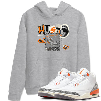 3s Georgia Peach shirt to match jordans Hustle For The New Kicks sneaker tees Air Jordan 3 Georgia Peach SNRT Sneaker Release Tees unisex cotton Heather Grey 1 crew neck shirt