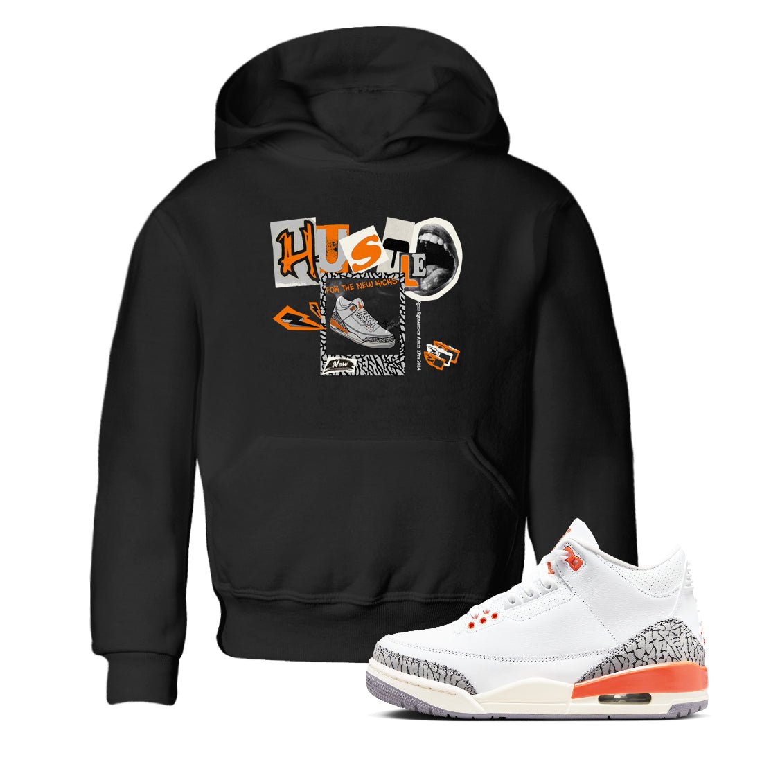 3s Georgia Peach shirt to match jordans Hustle For The New Kicks sneaker tees Air Jordan 3 Georgia Peach SNRT sneaker release tees baby toddler Black 1 cotton Shirt