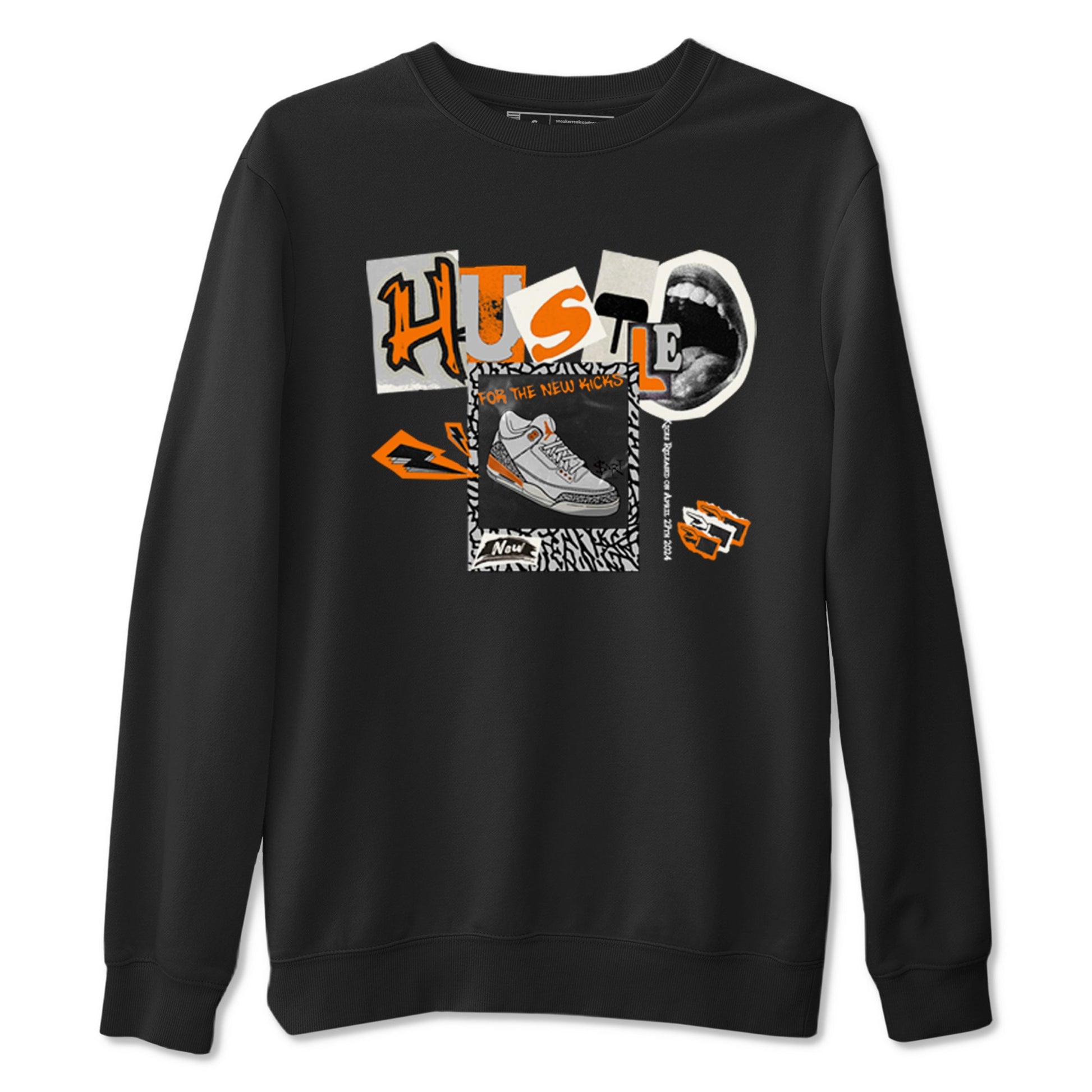 3s Georgia Peach shirt to match jordans Hustle For The New Kicks sneaker tees Air Jordan 3 Georgia Peach SNRT Sneaker Release Tees unisex cotton Black 2 crew neck shirt