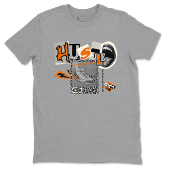 3s Georgia Peach shirt to match jordans Hustle For The New Kicks sneaker tees Air Jordan 3 Georgia Peach SNRT Sneaker Release Tees unisex cotton Heather Grey 2 crew neck shirt