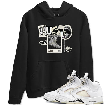 AJ5 Sail shirt to match jordans Hustle For The New Kicks sneaker tees Air Jordan 5 Sail SNRT Sneaker Release Tees unisex cotton Black 1 crew neck shirt