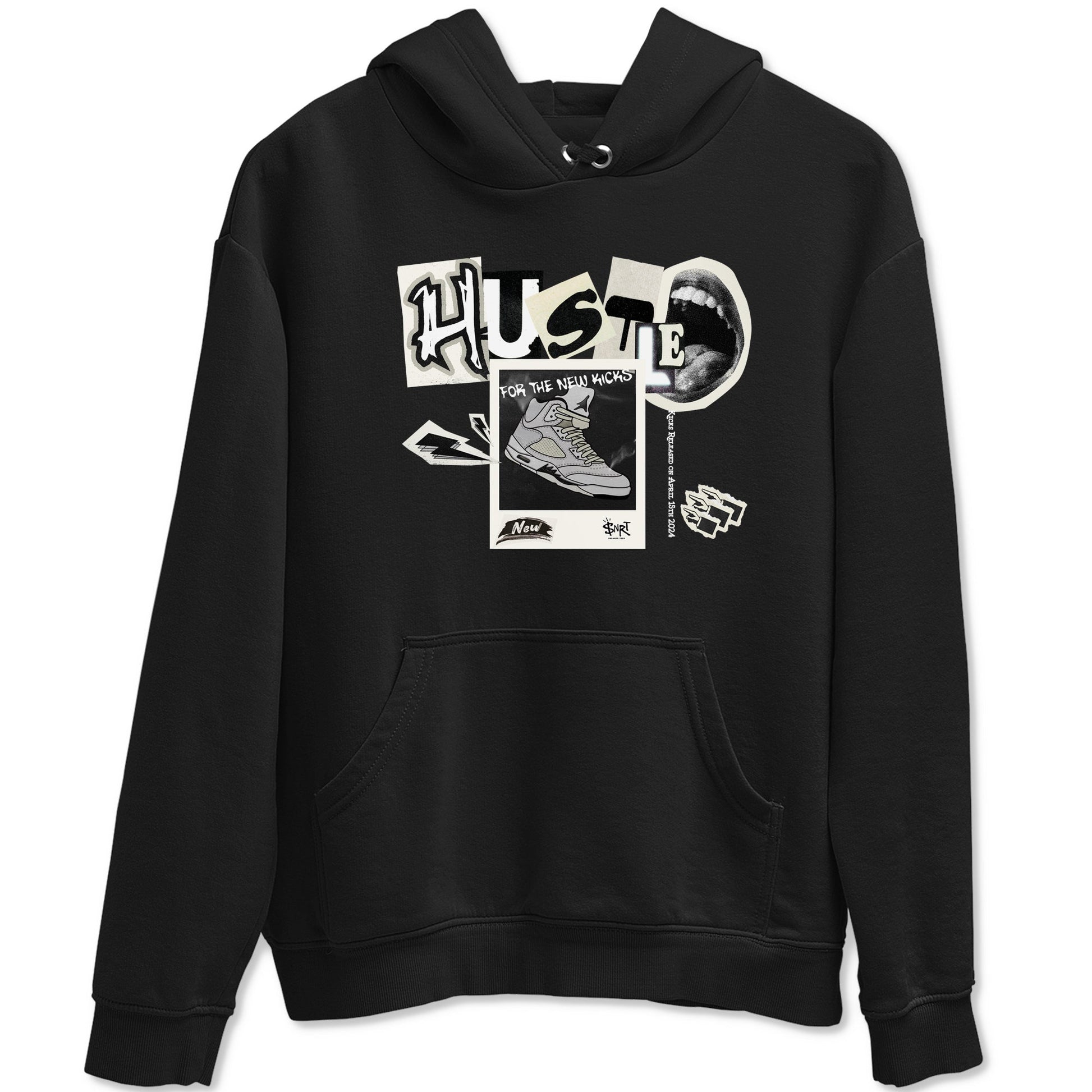 AJ5 Sail shirt to match jordans Hustle For The New Kicks sneaker tees Air Jordan 5 Sail SNRT Sneaker Release Tees unisex cotton Black 2 crew neck shirt