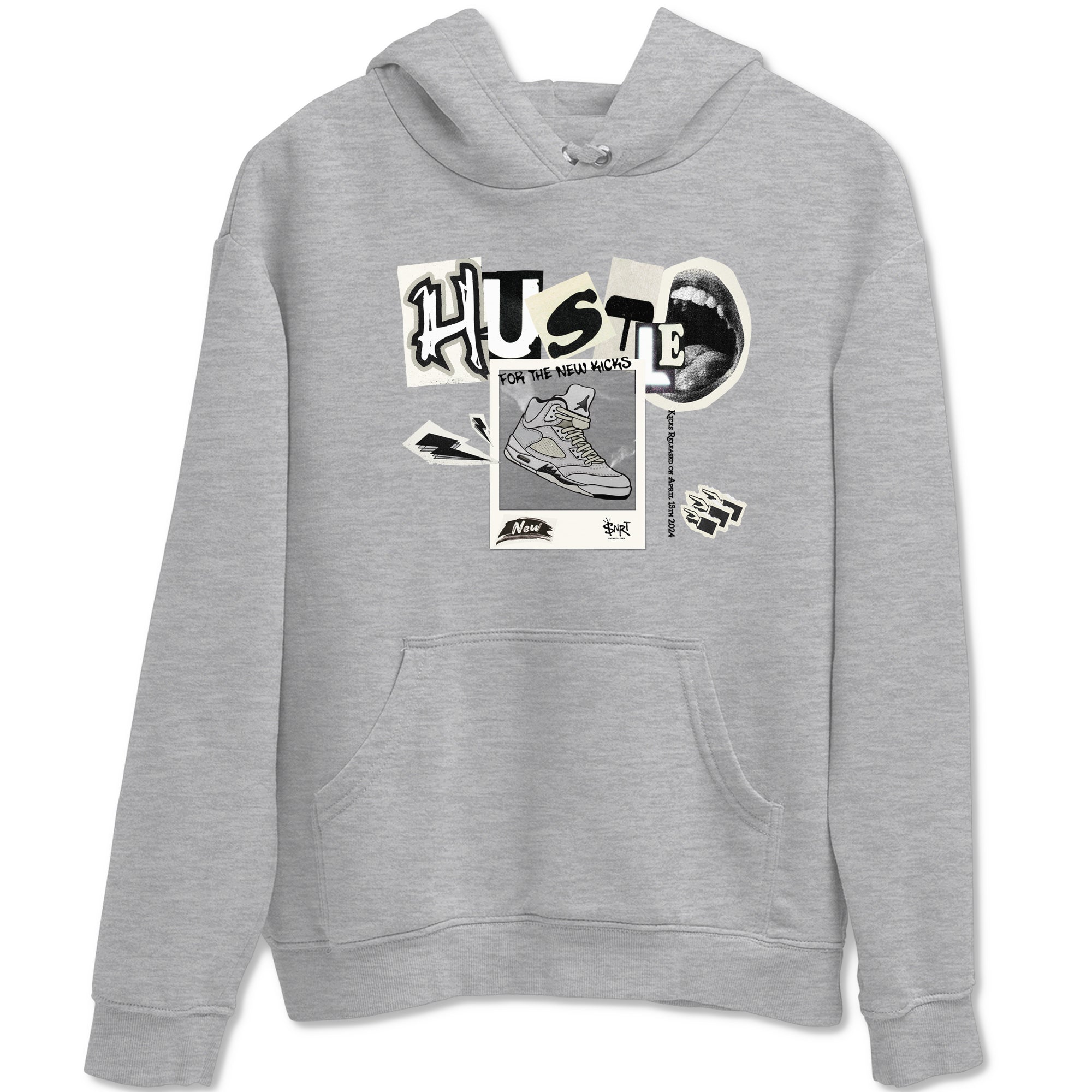 AJ5 Sail shirt to match jordans Hustle For The New Kicks sneaker tees Air Jordan 5 Sail SNRT Sneaker Release Tees unisex cotton Heather Grey 2 crew neck shirt