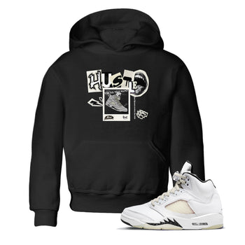 AJ5 Sail shirt to match jordans Hustle For The New Kicks sneaker tees Air Jordan 5 Sail SNRT sneaker release tees baby toddler Black 1 cotton Shirt