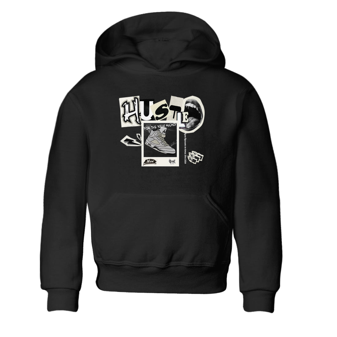 AJ5 Sail shirt to match jordans Hustle For The New Kicks sneaker tees Air Jordan 5 Sail SNRT sneaker release tees baby toddler Black 2 cotton Shirt