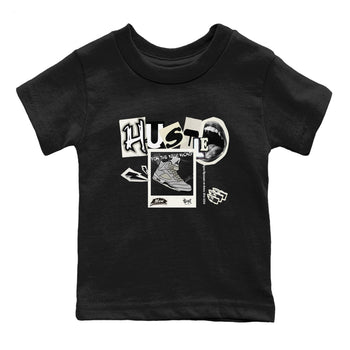 AJ5 Sail shirt to match jordans Hustle For The New Kicks sneaker tees Air Jordan 5 Sail SNRT sneaker release tees baby toddler Black 2 cotton Shirt
