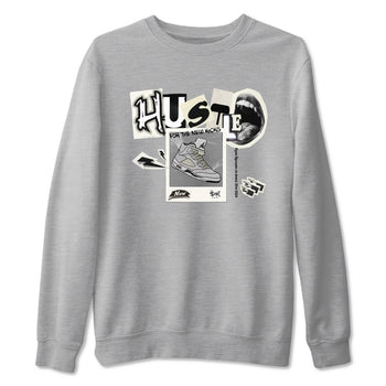 AJ5 Sail shirt to match jordans Hustle For The New Kicks sneaker tees Air Jordan 5 Sail SNRT Sneaker Release Tees unisex cotton Heather Grey 2 crew neck shirt
