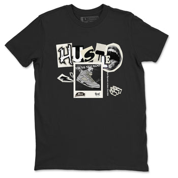 AJ5 Sail shirt to match jordans Hustle For The New Kicks sneaker tees Air Jordan 5 Sail SNRT Sneaker Release Tees unisex cotton Black 2 crew neck shirt