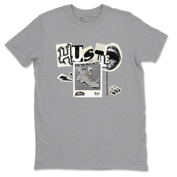 AJ5 Sail shirt to match jordans Hustle For The New Kicks sneaker tees Air Jordan 5 Sail SNRT Sneaker Release Tees unisex cotton Heather Grey 2 crew neck shirt