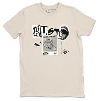 AJ5 Sail shirt to match jordans Hustle For The New Kicks sneaker tees Air Jordan 5 Sail SNRT Sneaker Release Tees unisex cotton Natural 2 crew neck shirt