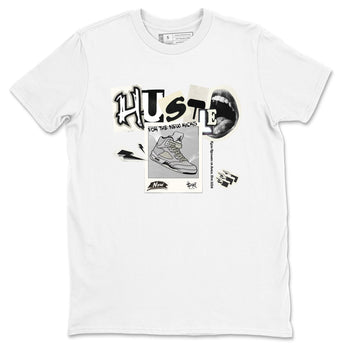 AJ5 Sail shirt to match jordans Hustle For The New Kicks sneaker tees Air Jordan 5 Sail SNRT Sneaker Release Tees unisex cotton White 2 crew neck shirt