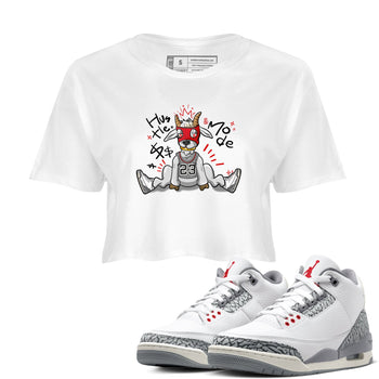 Jordan 3 Retro Cement Grey shirts to match jordans Hustle Goat sneaker match tees 3 Cement Grey SNRT Sneaker Release Tees unisex cotton White 1 Crop Shirts