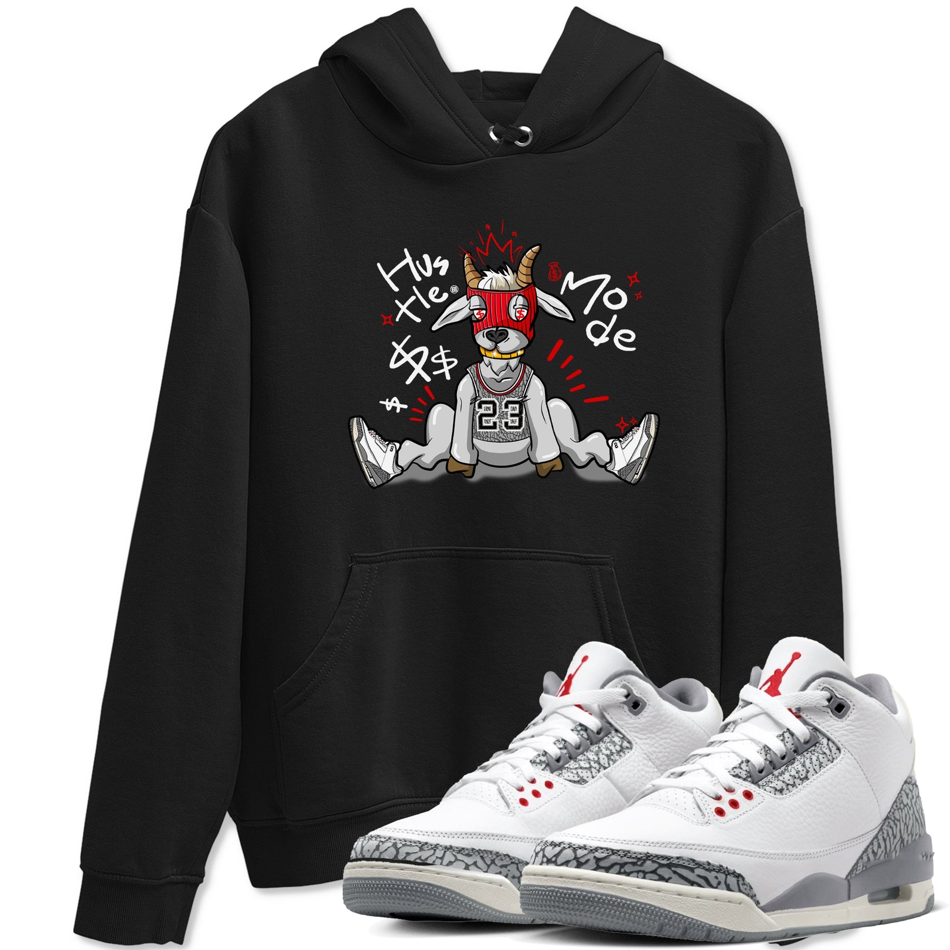 Jordan 3 Retro Cement Grey shirts to match jordans Hustle Goat sneaker match tees 3 Cement Grey SNRT Sneaker Release Tees unisex cotton Black 1 crew neck shirts