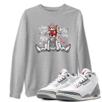 Jordan 3 Retro Cement Grey shirts to match jordans Hustle Goat sneaker match tees 3 Cement Grey SNRT Sneaker Release Tees unisex cotton Heather Grey 1 crew neck shirts