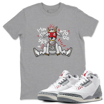 Jordan 3 Retro Cement Grey shirts to match jordans Hustle Goat sneaker match tees 3 Cement Grey SNRT Sneaker Release Tees unisex cotton Heather Grey 1 crew neck shirts