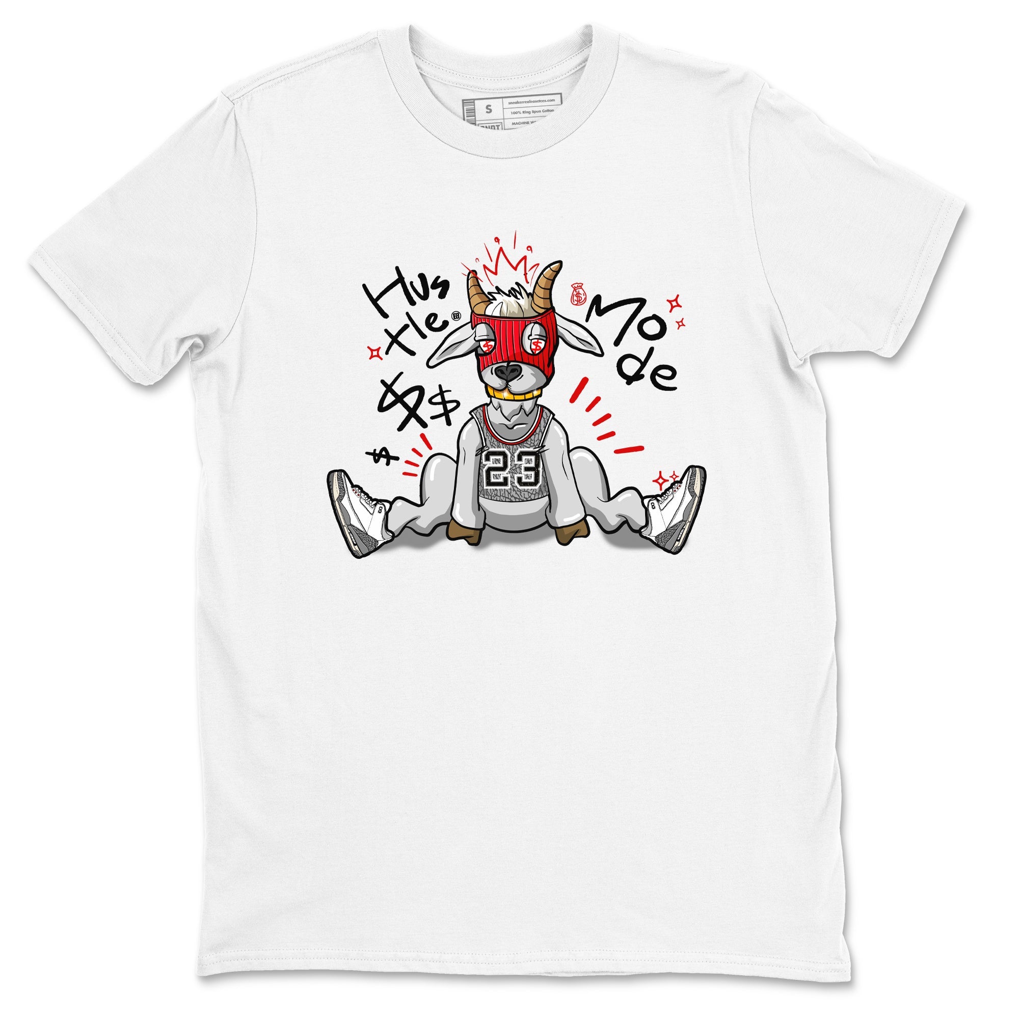 Jordan 3 Retro Cement Grey shirts to match jordans Hustle Goat sneaker match tees 3 Cement Grey SNRT Sneaker Release Tees unisex cotton White 2 crew neck shirts