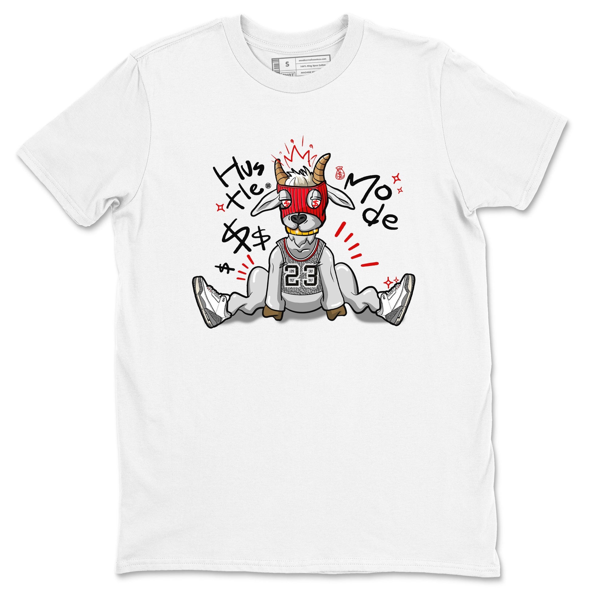 Jordan 3 Retro Cement Grey shirts to match jordans Hustle Goat sneaker match tees 3 Cement Grey SNRT Sneaker Release Tees unisex cotton White 2 crew neck shirts