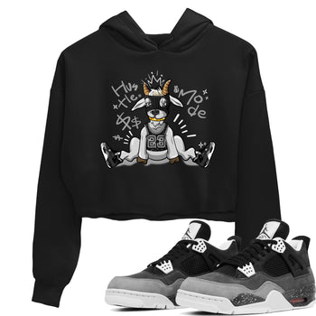 4s Fear shirts to match jordans Hustle Goat sneaker match tees Air Jordan 4 Retro Fear match shoes to clothes SNRT Sneaker Tees unisex cotton Black 1 crop tee