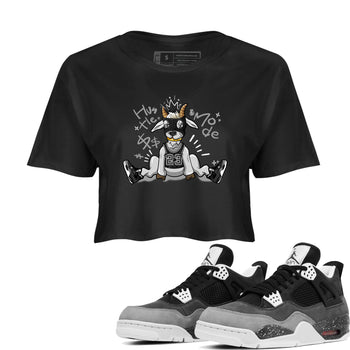 4s Fear shirts to match jordans Hustle Goat sneaker match tees Air Jordan 4 Retro Fear match shoes to clothes SNRT Sneaker Tees unisex cotton Black 1 crop tee