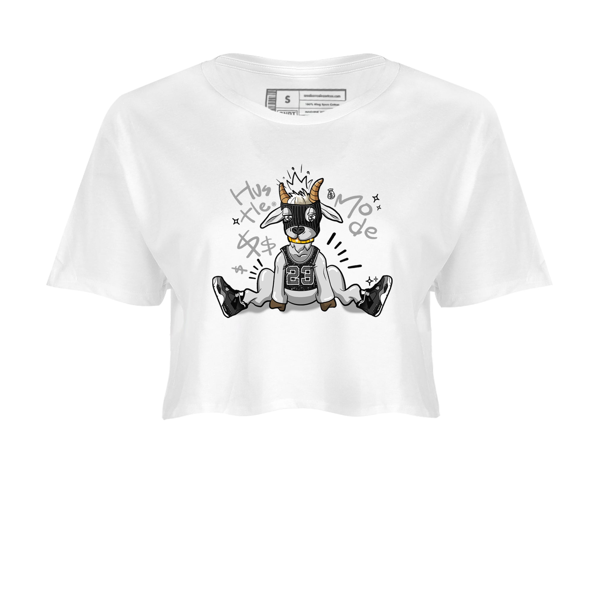 4s Fear shirts to match jordans Hustle Goat sneaker match tees Air Jordan 4 Retro Fear match shoes to clothes SNRT Sneaker Tees unisex cotton White 2 crop tee