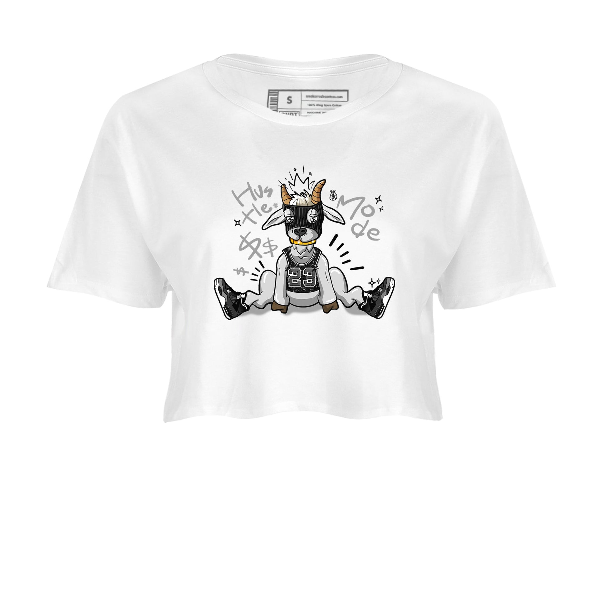 4s Fear shirts to match jordans Hustle Goat sneaker match tees Air Jordan 4 Retro Fear match shoes to clothes SNRT Sneaker Tees unisex cotton White 2 crop tee