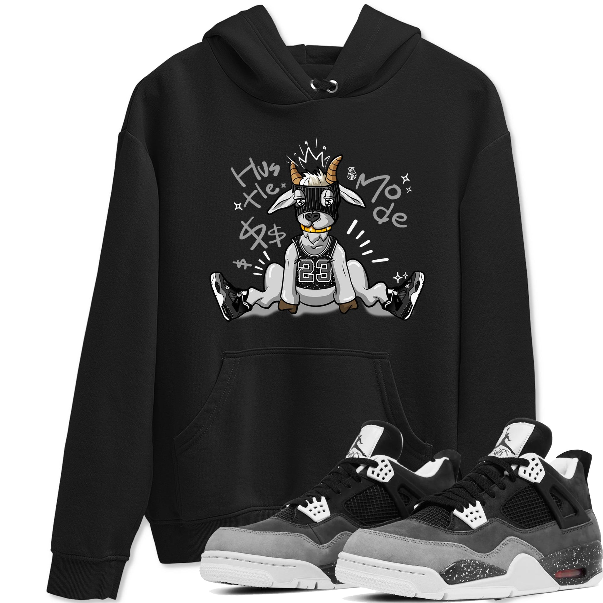 4s Fear shirts to match jordans Hustle Goat sneaker match tees Air Jordan 4 Retro Fear match shoes to clothes SNRT Sneaker Tees unisex cotton Black 1 shirts