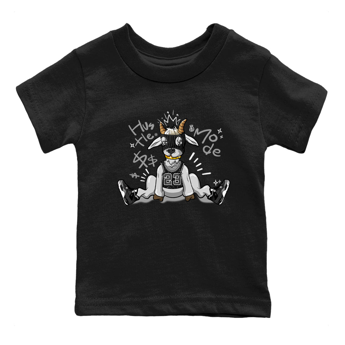 4s Fear shirts to match jordans Hustle Goat sneaker match tees Air Jordan 4 Retro Fear match shoes to clothes SNRT Sneaker Tees Youth Baby Black 2 tee