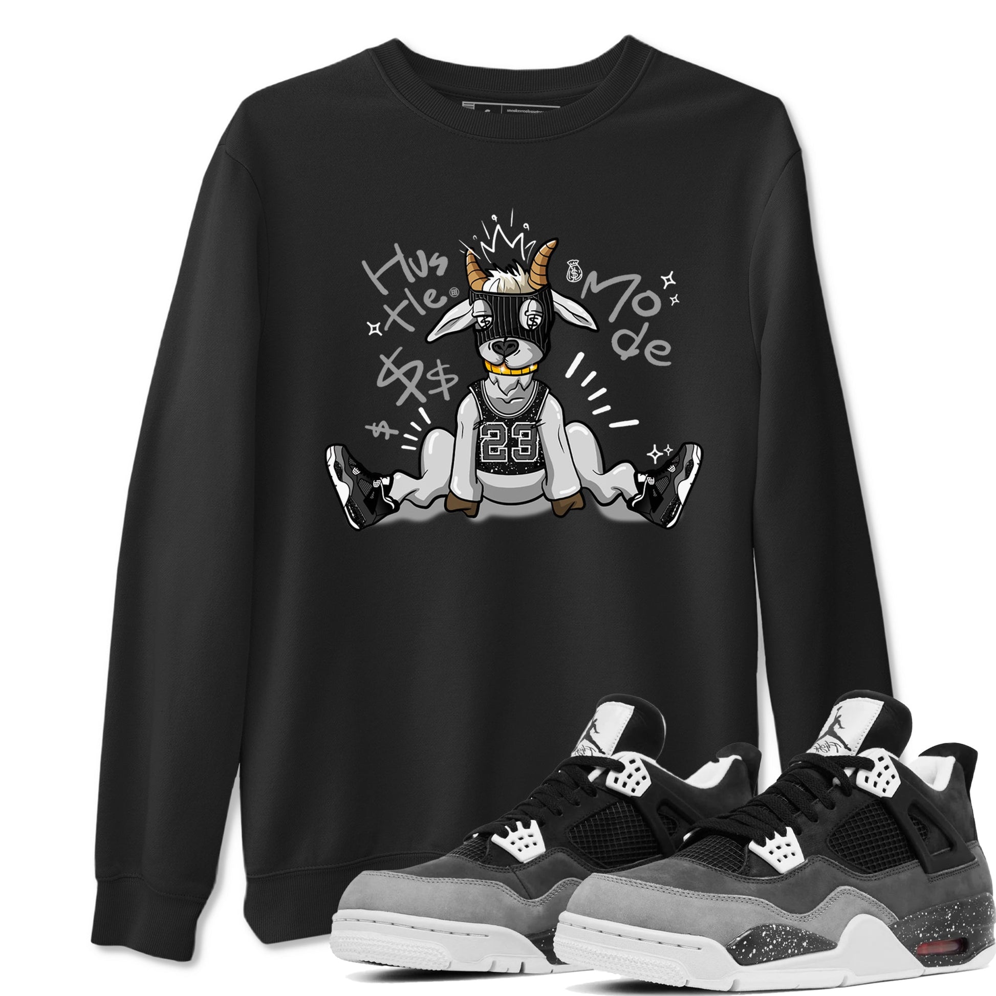 4s Fear shirts to match jordans Hustle Goat sneaker match tees Air Jordan 4 Retro Fear match shoes to clothes SNRT Sneaker Tees unisex cotton Black 1 shirts