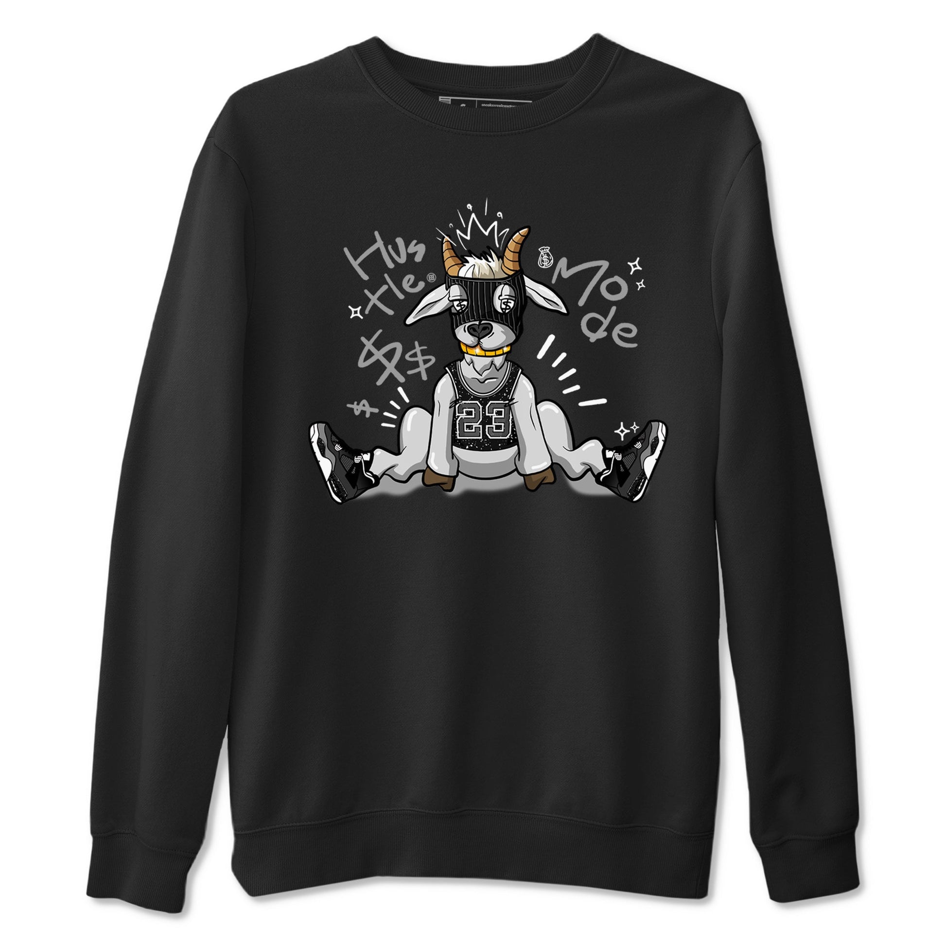 4s Fear shirts to match jordans Hustle Goat sneaker match tees Air Jordan 4 Retro Fear match shoes to clothes SNRT Sneaker Tees unisex cotton Black 2 shirts