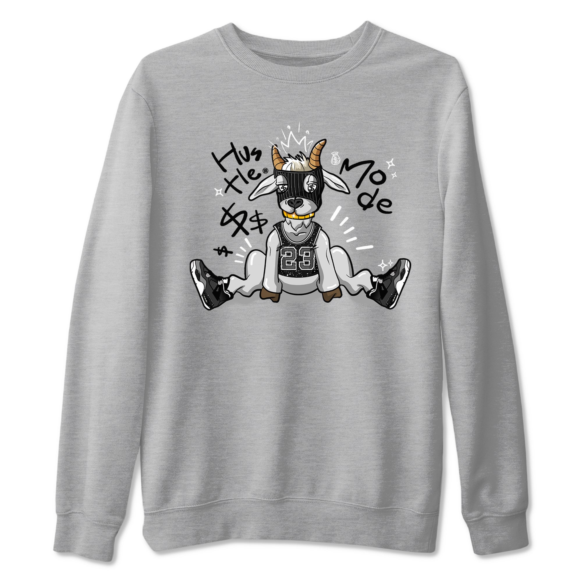 4s Fear shirts to match jordans Hustle Goat sneaker match tees Air Jordan 4 Retro Fear match shoes to clothes SNRT Sneaker Tees unisex cotton Heather Grey 2 shirts