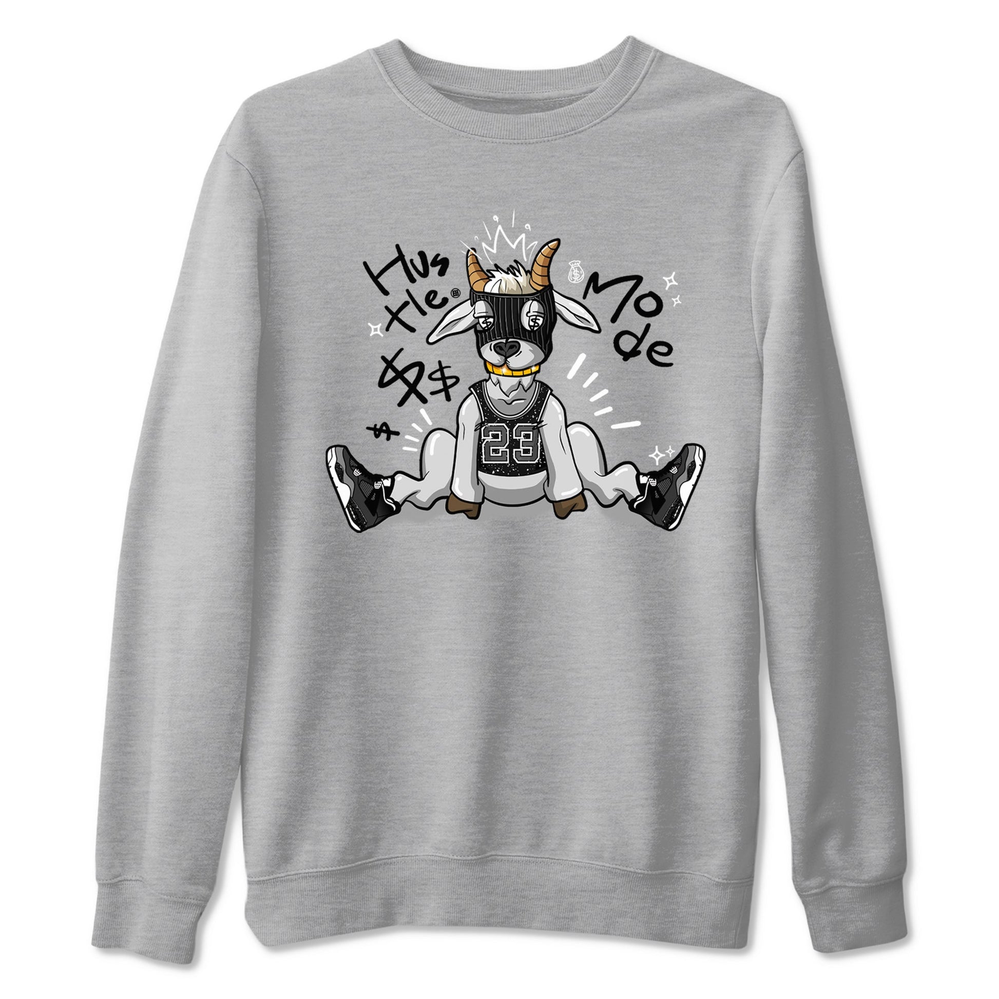4s Fear shirts to match jordans Hustle Goat sneaker match tees Air Jordan 4 Retro Fear match shoes to clothes SNRT Sneaker Tees unisex cotton Heather Grey 2 shirts