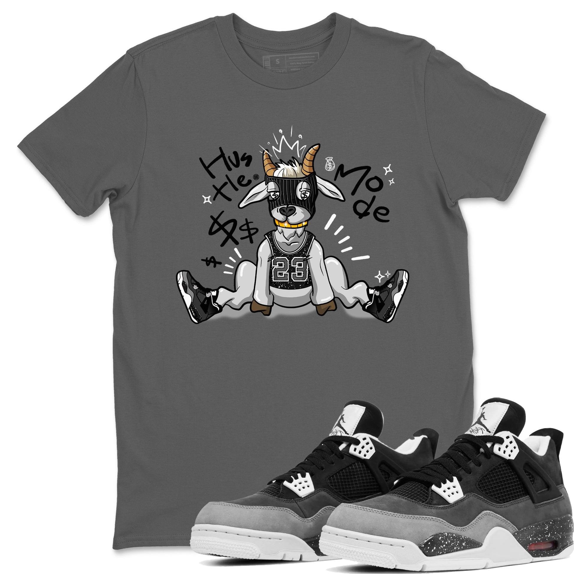 4s Fear shirts to match jordans Hustle Goat sneaker match tees Air Jordan 4 Retro Fear match shoes to clothes SNRT Sneaker Tees unisex cotton Cool Grey 1 shirts