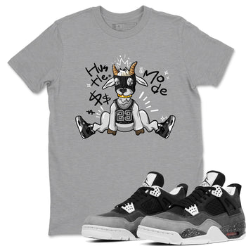 4s Fear shirts to match jordans Hustle Goat sneaker match tees Air Jordan 4 Retro Fear match shoes to clothes SNRT Sneaker Tees unisex cotton Heather Grey 1 shirts