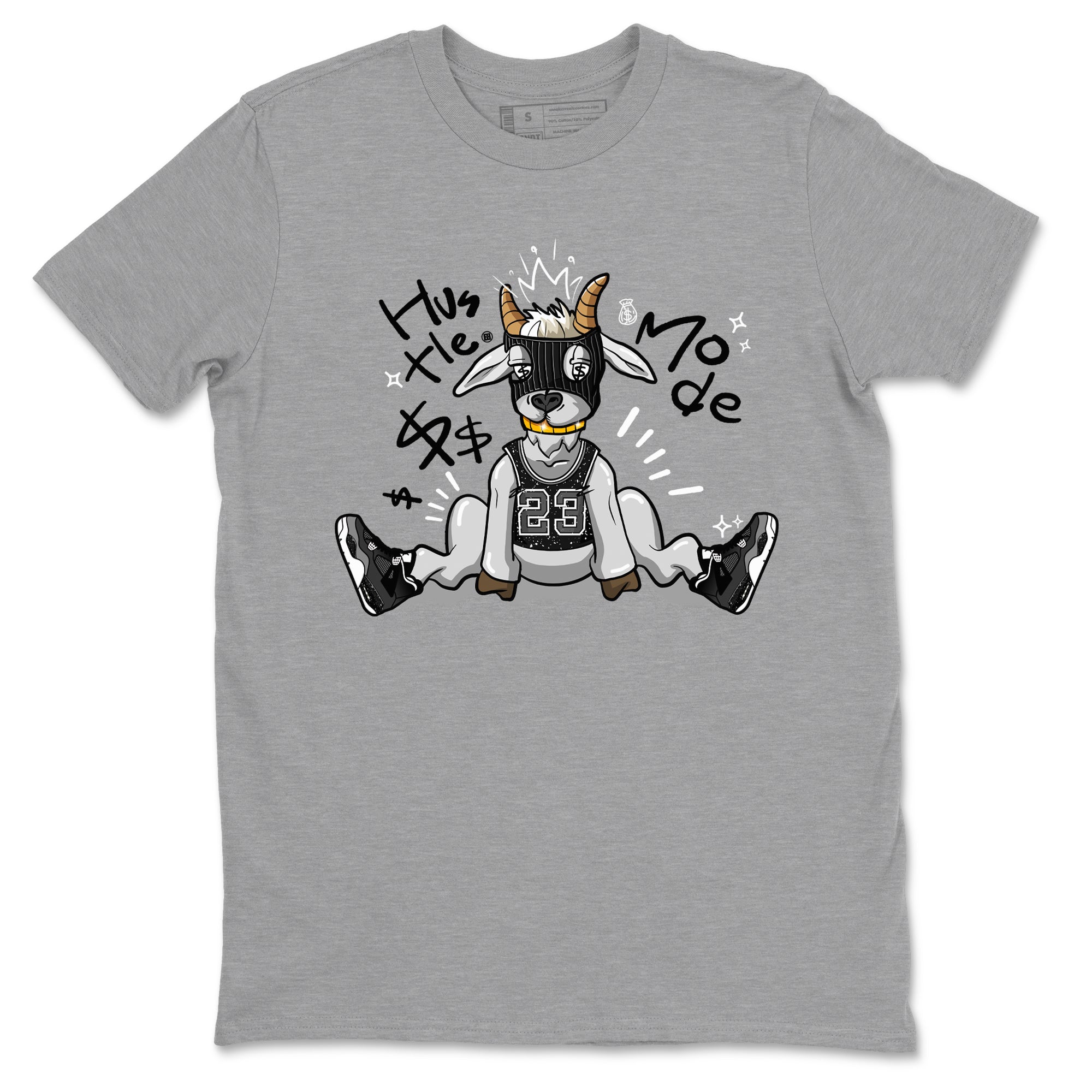 4s Fear shirts to match jordans Hustle Goat sneaker match tees Air Jordan 4 Retro Fear match shoes to clothes SNRT Sneaker Tees unisex cotton Heather Grey 2 shirts