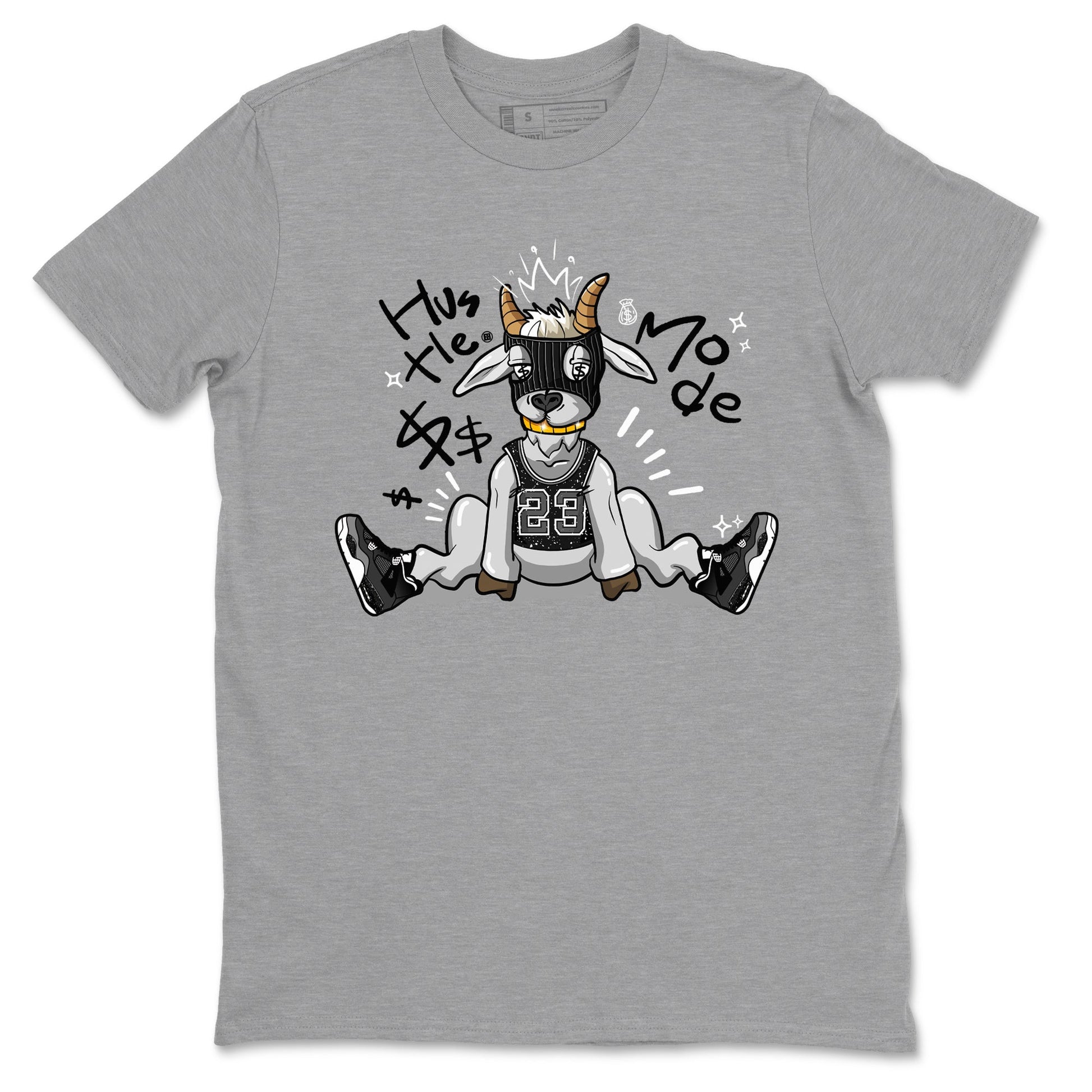 4s Fear shirts to match jordans Hustle Goat sneaker match tees Air Jordan 4 Retro Fear match shoes to clothes SNRT Sneaker Tees unisex cotton Heather Grey 2 shirts